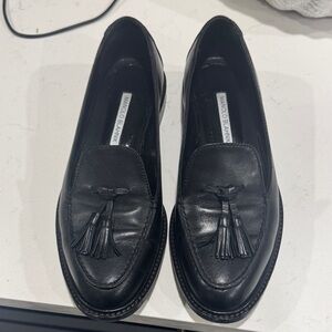 Manolo Blahnik Black Tassel Loafers